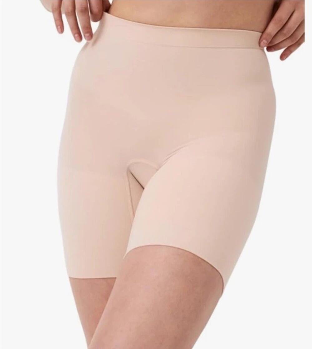 NWT Spanx Power Short Shaper Shorts 2744 6” Inseam Seamless Soft Nude Size Small